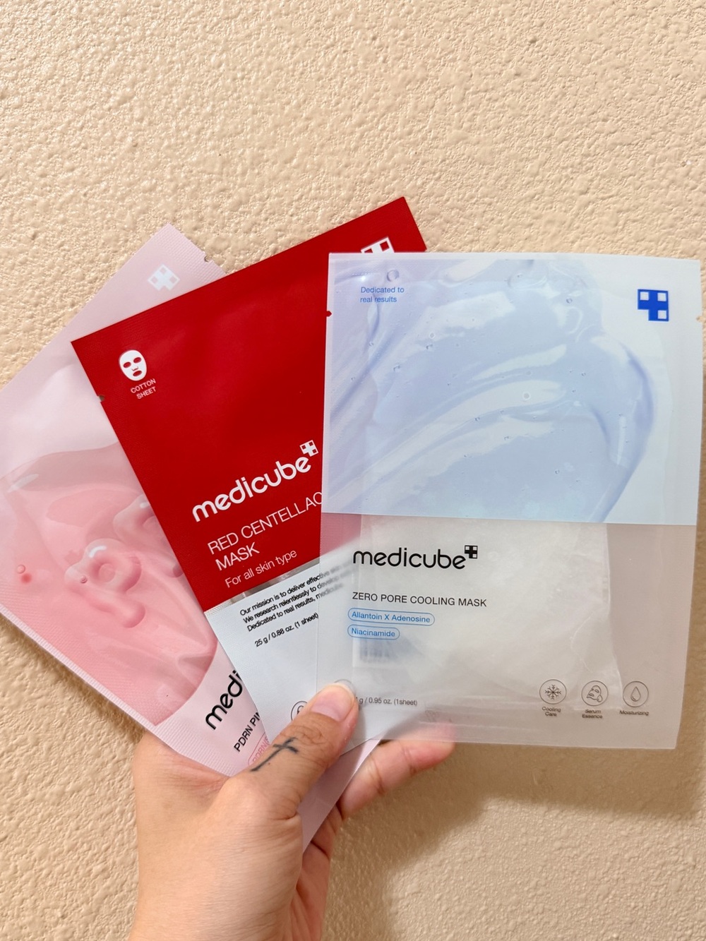 Medicube Mask 3pcs Bundle -  Zero Pore, Red Centellaca, PDRN Pink Vita Mask